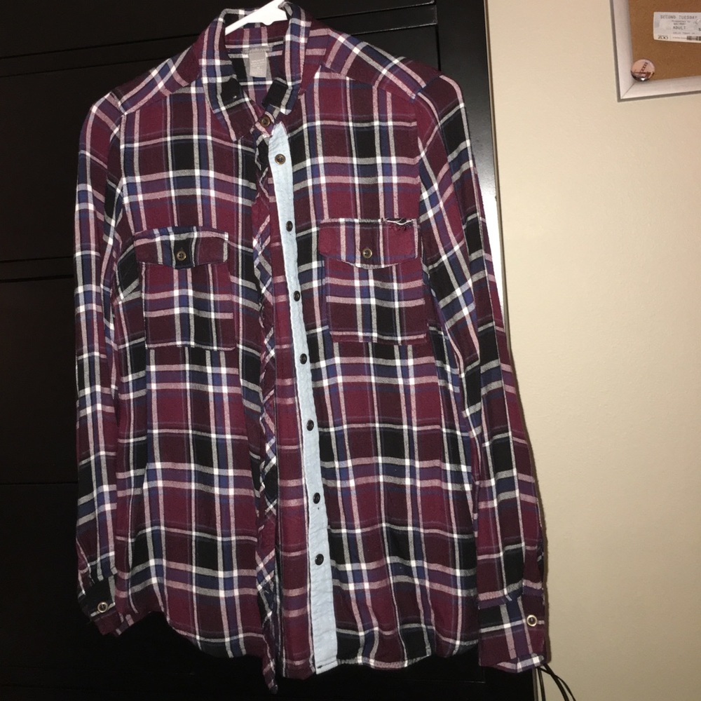 Charlotte Russe Plaid Button-Up